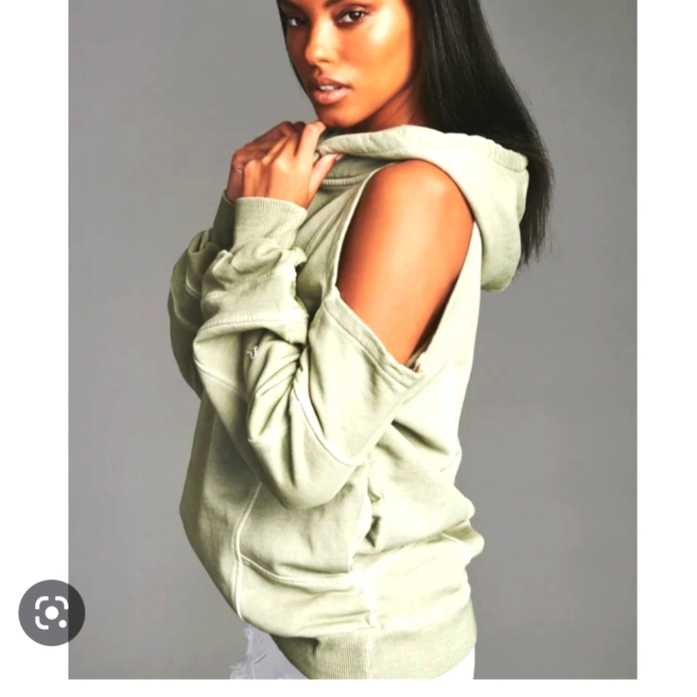 Nwt Retrofete Pistachio Mint green sold out washed cotton cut out hoodie XS